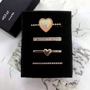 NEW!! 4 Piece Hearts Watch Charm Set Choose Between Rose Gold